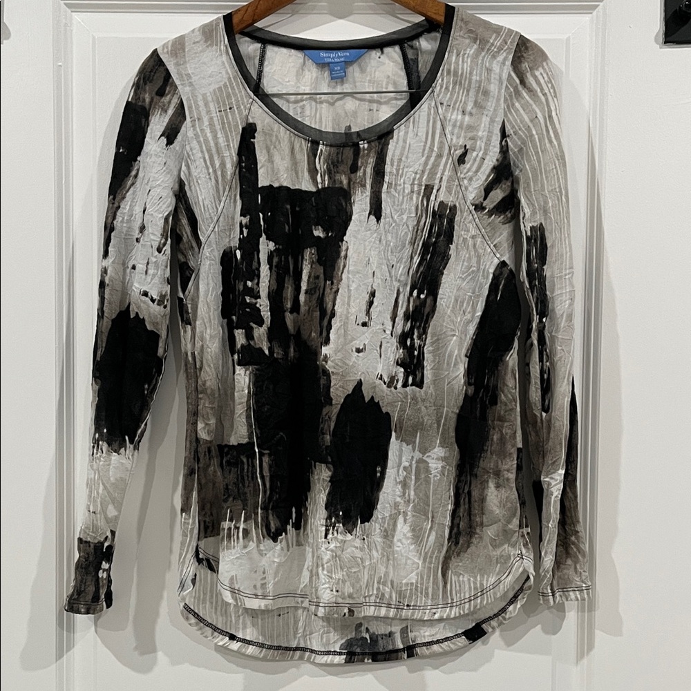 Simply Vera Monochrome Abstract Blouse